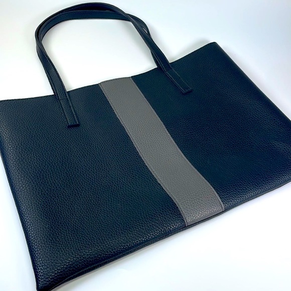 Vince Camuto Bags Vince Camuto Black And Gray Vegan Leather Carry